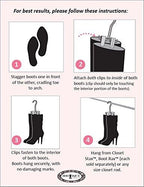 Hanging Boot Rack-Closet Doubler with Boot Storage System, NO Tools Required, fits on Any Closet Rod (Comes with 6 Silver Hangers)