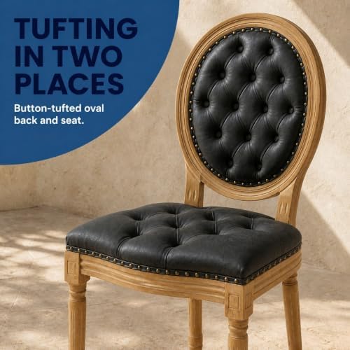 ODUSE-DAILY French Country Dining Chairs Set of 6, Black Kitchen & Dinnin...