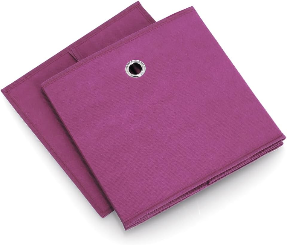 Zeller Storage Box, Microfiber, Purple, 28 x 28 x 28 cm
