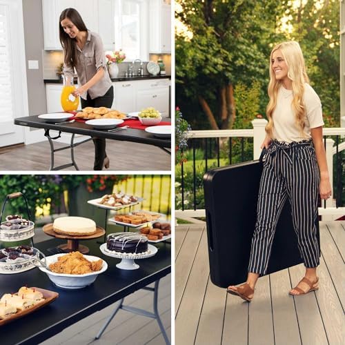 LIFETIME 6-Foot Fold in Half Table, Light Commercial, Black