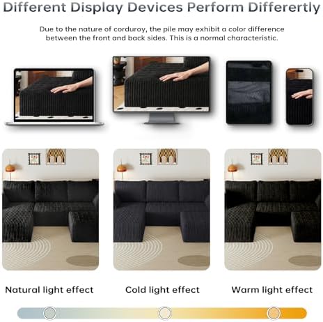 108" U-Shape Modular Sectional Cloud Couch with Ottoman, Deep Seat Couch...