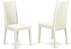 East West Furniture ANIP5-LWH-W 5 Piece Modern Dining Table Set Includes a Round Kitchen Table with Pedestal and 4 Dining Room Chairs, 36x36 Inch, Linen White
