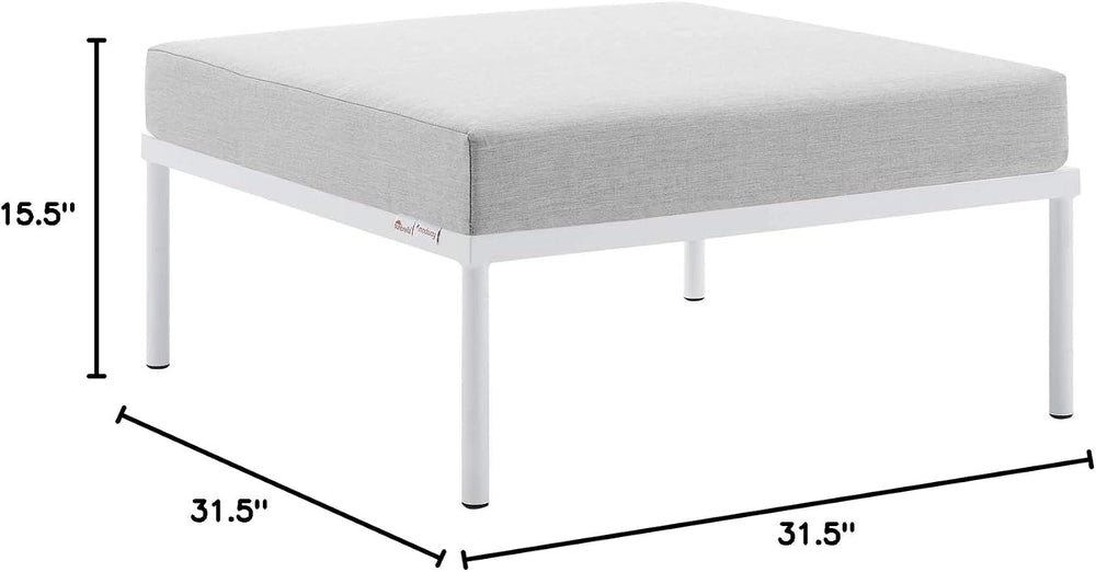 Modway Harmony Sunbrella® Outdoor Patio Aluminum Ottoman in Gray Gray