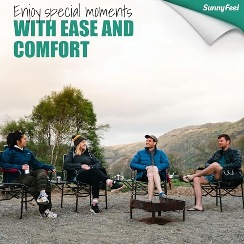 SUNNYFEEL Oversized Camping Chair Portable Directors Chairs with Side Table |...