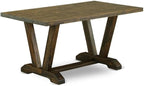 East West Furniture VT776 V-Style Kitchen Dining Table - a Rectangle Wooden Table Top with Stylish Legs, 36x60 Inch, Distressed Jacobean