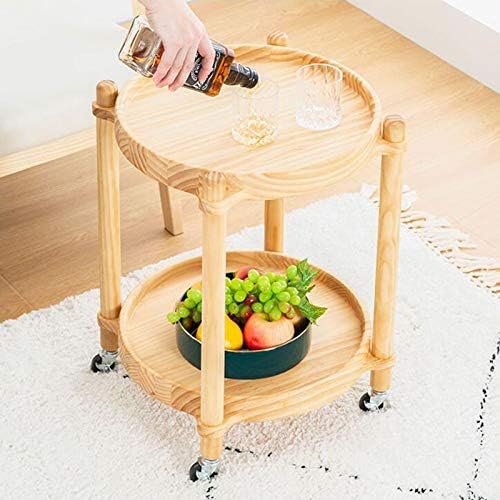 Telephone Table, Solid Wood Storage Rack，2-Tier Pallet Side Table，Outdoor &am...