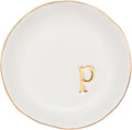 COLLECTIVE HOME - Ceramic Jewelry Tray, Decorative Trinket Dish for Rings Earrings Necklaces Bracelet Watch Keys, Birthday Mother's Day Christmas Gift for Women, 4.75", White Surface (P)