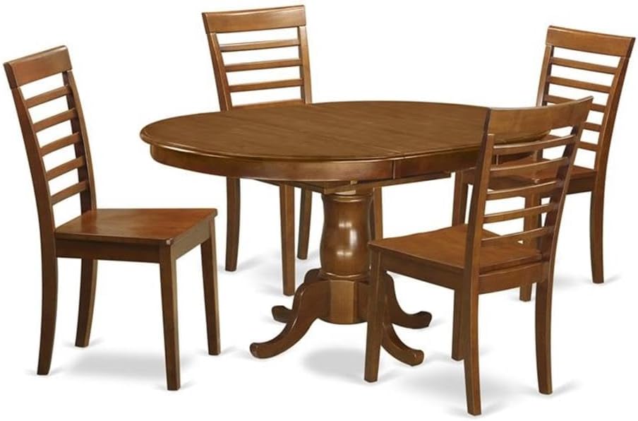East West Furniture POML5-SBR-W 5 Piece Modern Dining Table Set Includes an O...