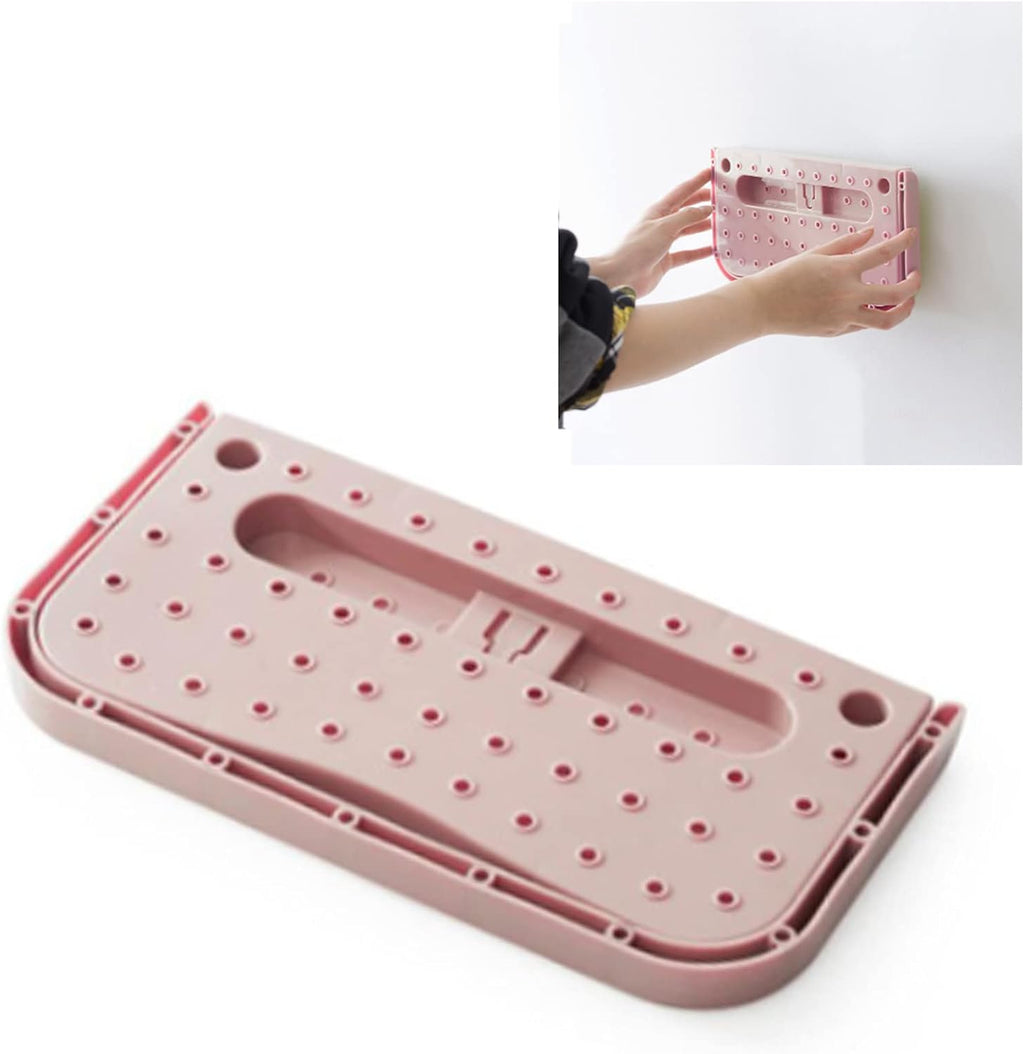 Shoe Rack, Hanging Shoe Organizer Wall Mounted Shoe Storage Adhesive Foldable Reusable Plastic Shoes Holder Storage Organizer Door Shoe Hangers for Bathroom (One Size)