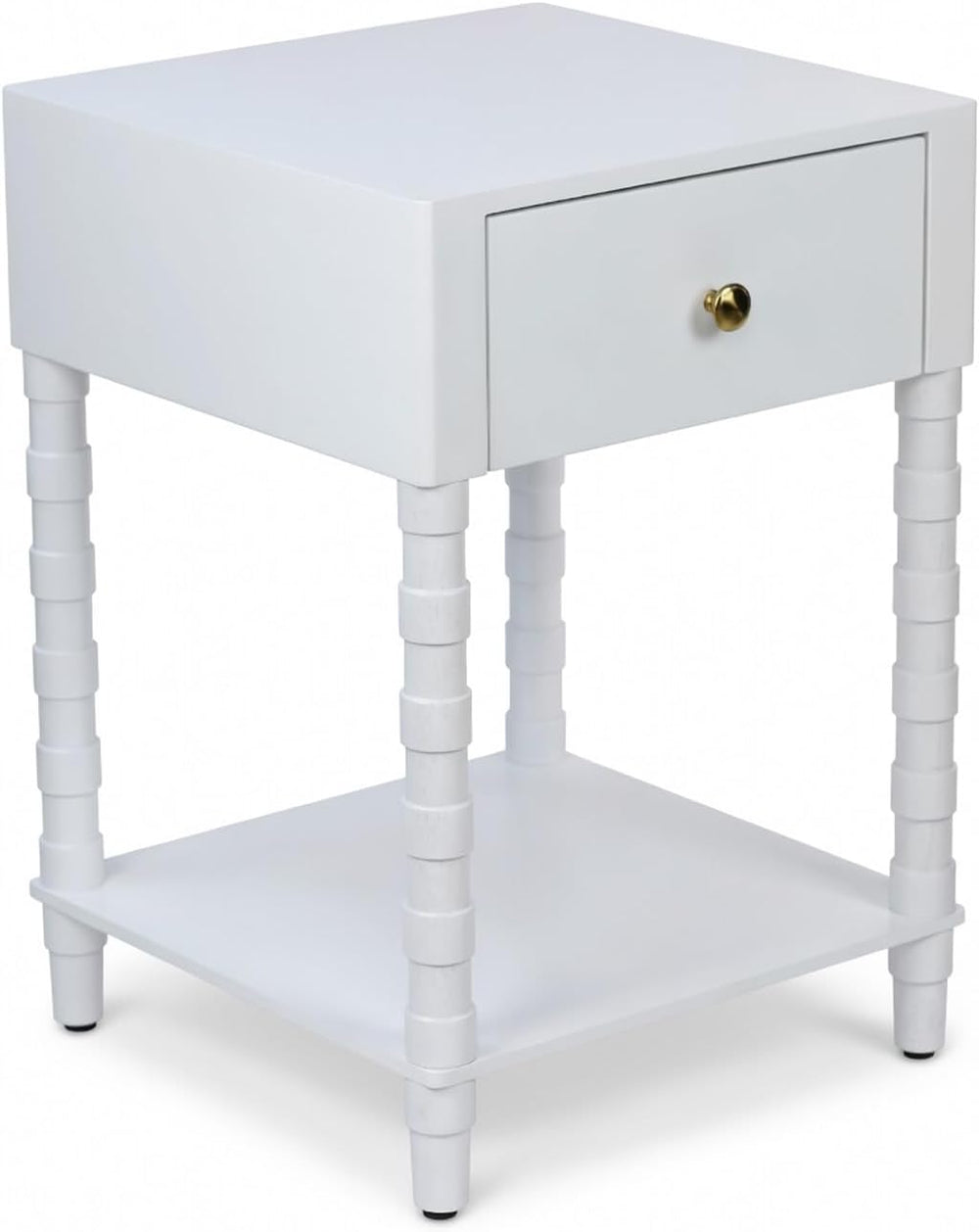 Decor Therapy Sterling Modern Side Table with Storage Drawer, Lower Shelf, Co...