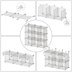 C&AHOME Wire Cube Storage, 9 - Cube Organizer Metal C Grids, Silver Gray | Modular Shelves Units, Closet Organizer, Storage Bins Shelving, Ideal for Home, Office, Living Room