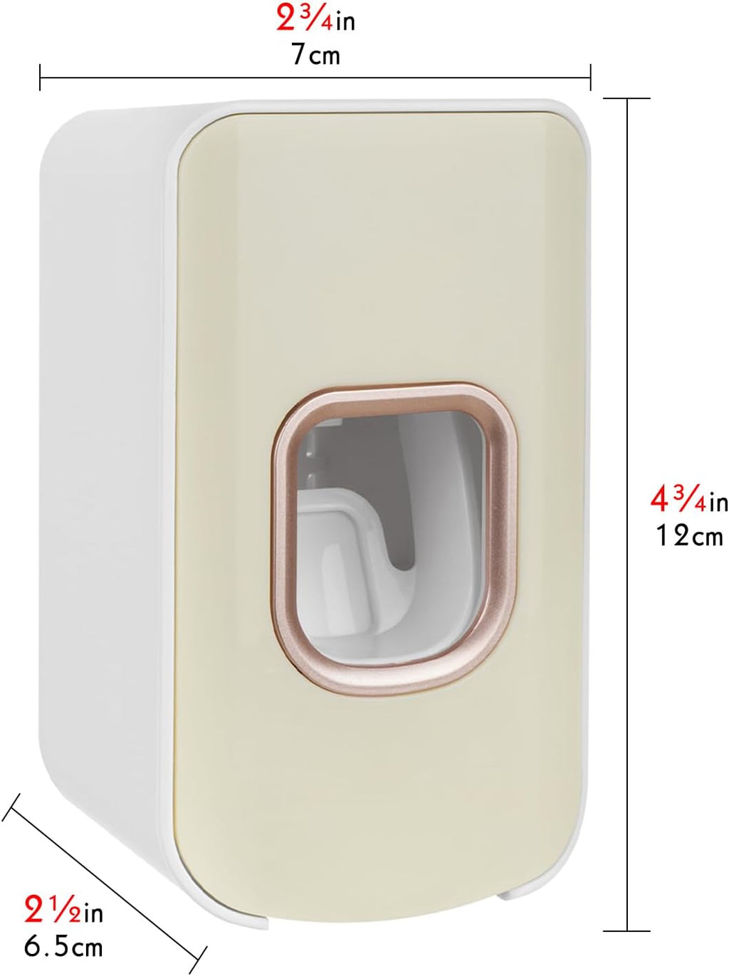 2 Slot Toothbrush Holder and Toothpaste Dispenser Wall Mounted, Automatic Toothpaste Squeezer, 2 in 1 Tooth Brush Toothpaste Organizer for Shower (Ivory Yellow)