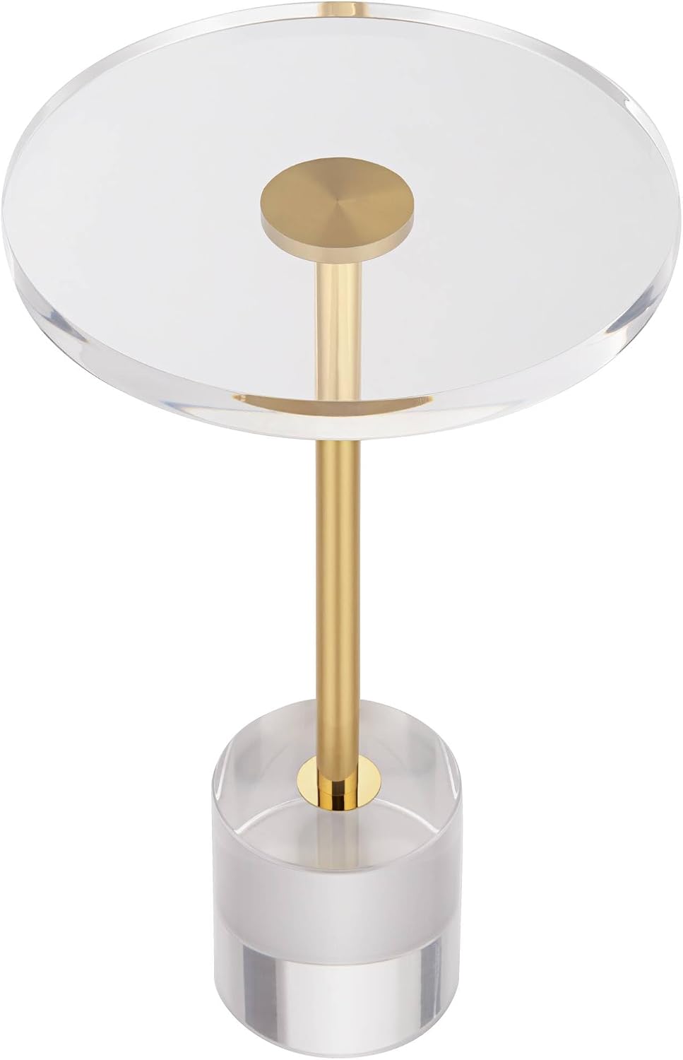 Studio 55D Callie 14" Wide Gold and Clear Acrylic Round Side Table