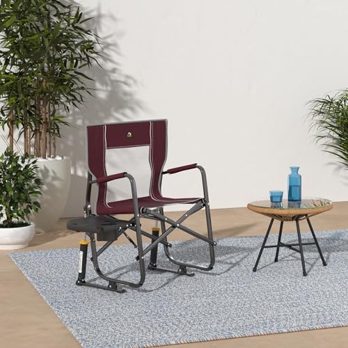 GCI Outdoor Freestyle Rocker XL Camping Chair with Side Table - Red