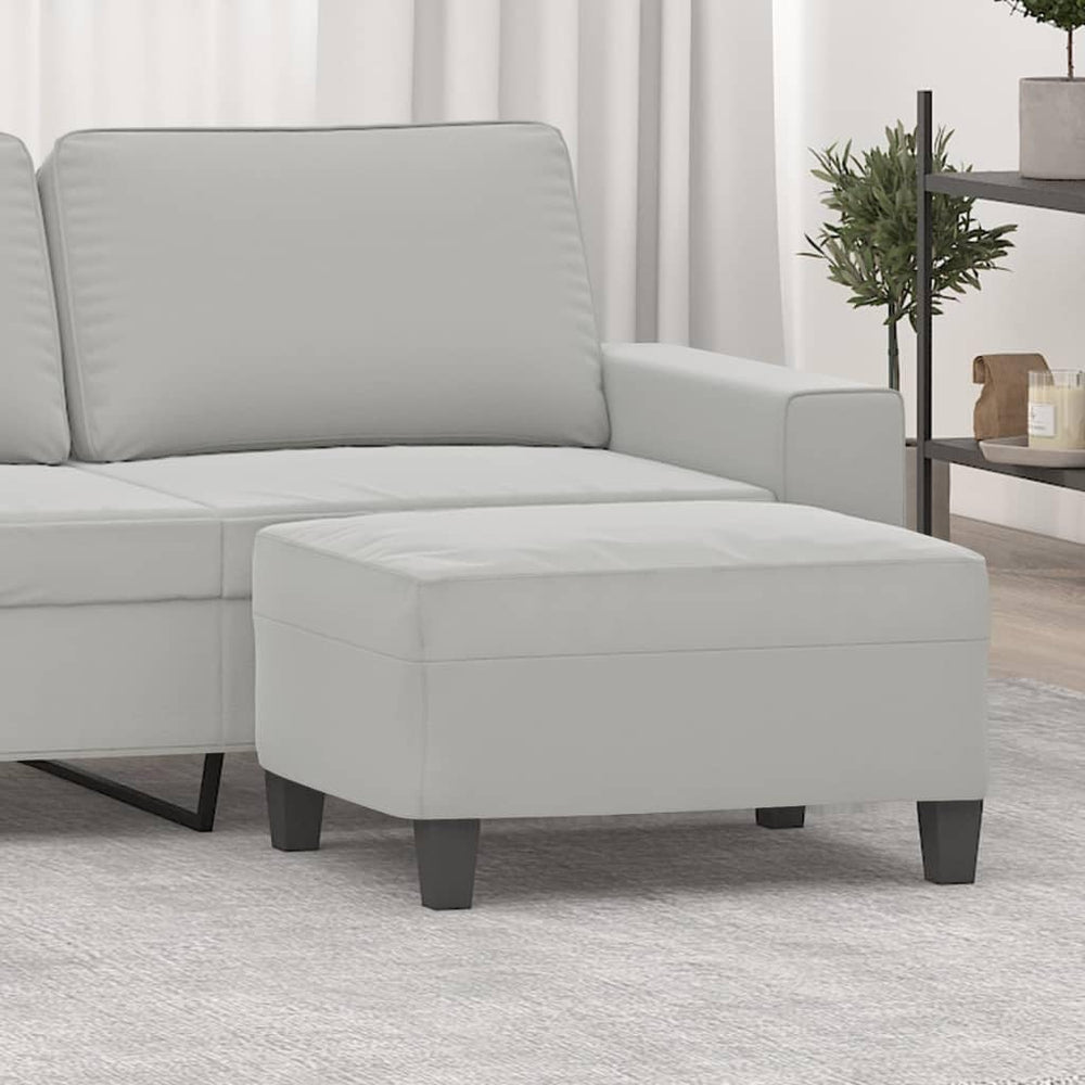 Modern Microfiber Footstool Light Gray 27.6x21.7x16.1 Inches, Sturdy Plywood ...