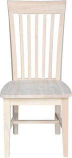 IC International Concepts Set of 2 Tall Mission Chairs Real/Solid Parawood, Kitchen/Dining/Accent, 18.1"W x 22.05"D x 40.16"H, 225 Lbs Wt. Capacity, DIY, Stain/Paint in Any Color, Unfinished
