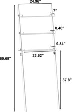 3 Tier Acrylic Ladder Shelf, Modern Clear Bookshelf with Open Shelves, Modern Acrylic Bookcase for Bathroom, Living Room, Kitchen, Office, Bedroom, 9.84" D x 24.96" W x 69.69" H