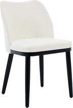 Wooden Dining Chairs Set of 2, Upholstered Kitchen Dining Room Chairs with Padded Seat and Wood Legs, Modern Fabric Side Dinner Chair for Kitchen, Dining Room, Restaurant, Cafe