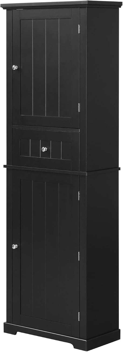 Merax 67.3" Pantry Cabinet with Three Doors & One Drawer, Adjustable...