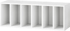 IOTXY DIY Modular Cube Bookcase - CubeXY Customizable Stackable Expandable Basic Shelving Units, 6-Cube Wooden Open Bookshelf with Removable Shelves for Books Organizer, White