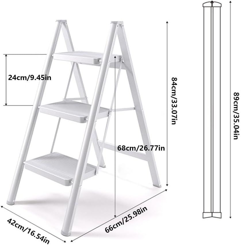 Trapezoidal Ladder Shelf - 3-Tier Wrought Iron Folding Display Rack for Balcony, Living Room, or Storage - Stylish Flower Plant Stand & Bookshelf