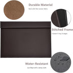 KINGFOM Ultra-Smooth PU Leather Desk Pad & Mat Office Desk Drawing & Writing Board A3/ A4 File Paper Clip Table Protector Mat on Top Large 24''x18'' (Brown)