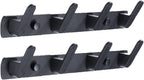 Gxfctys Coat Rack Wall Mount, Modern Wall Hooks for Hanging Coat Clothes Hats Bags with 4 Hooks, Space Aluminum Black Towel Rack for Kitchen Entryway Bathroom Bedroom (4 Hooks, 2pcs, Style 1)