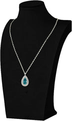Necklace Bust Stand for Selling, Black Velvet Necklace Display Holder, Jewelry Necklace Organizer Rack for Home Use or Shop Show (13" Height)