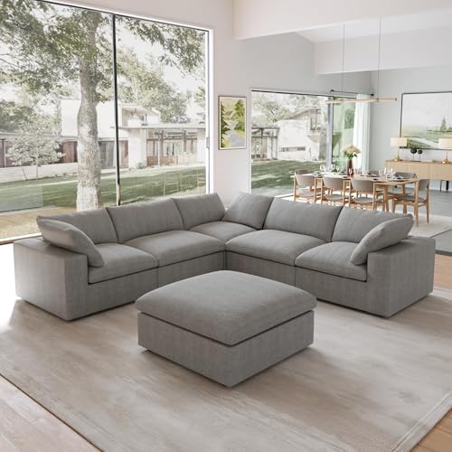 JACH V Shape Couches Sectional for Living Room, Modular Convertible Sofa Couc...