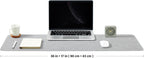 Distressed Leather Desk Mat - Non-Slip PU Desk Pad for Office and Home - Desk Organization and Accessories - Ideal for Large Mouse Pad and Desk Mats on Top of Desks(Ash Gray,36"x 17")