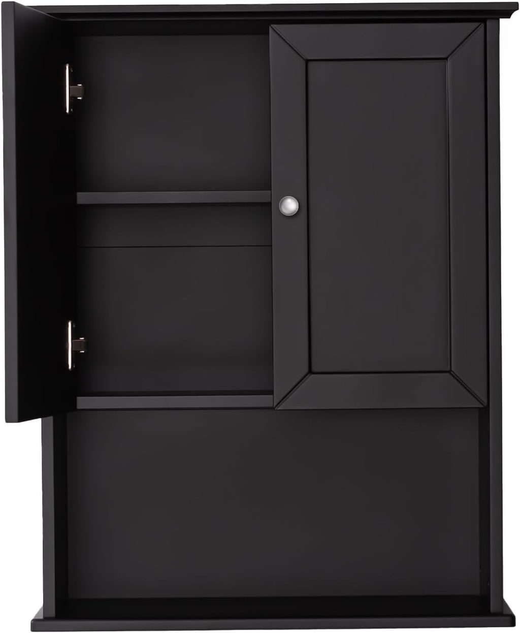 Black Wall Cabinet 24x30 Inch Wooden Over The Toilet Storage Cabinets with 2 Doors, Above Toilet Storage Medicine Cabinets for Bathroom Laundry Room Bedroom Kitchen