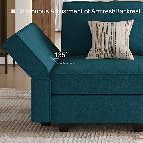 Bellfin Modular Sectional Sleeper Sofa Convertible Sofas with Storage Ottoman...