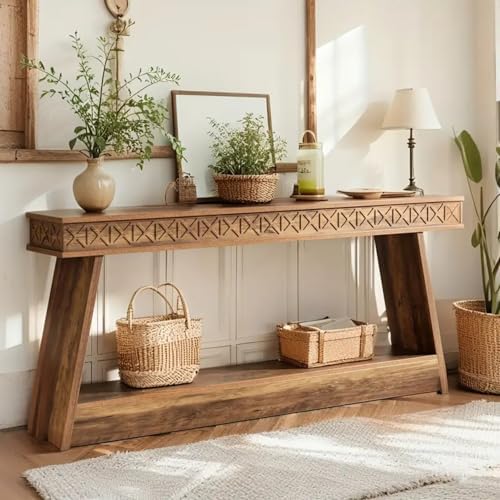 Tribesigns 70.9 Inch Extra Long Console Table for Entryway, 2-Tier | Narrow S...