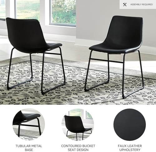 Signature Design by Ashley Centiar Dining Chairs Set of 2, Black