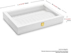 Oirlv White Leather Acrylic Lid Jewelry Necklace Organizer Box Necklace Bracelet Display Holder Case Drawer Insert Women Gift