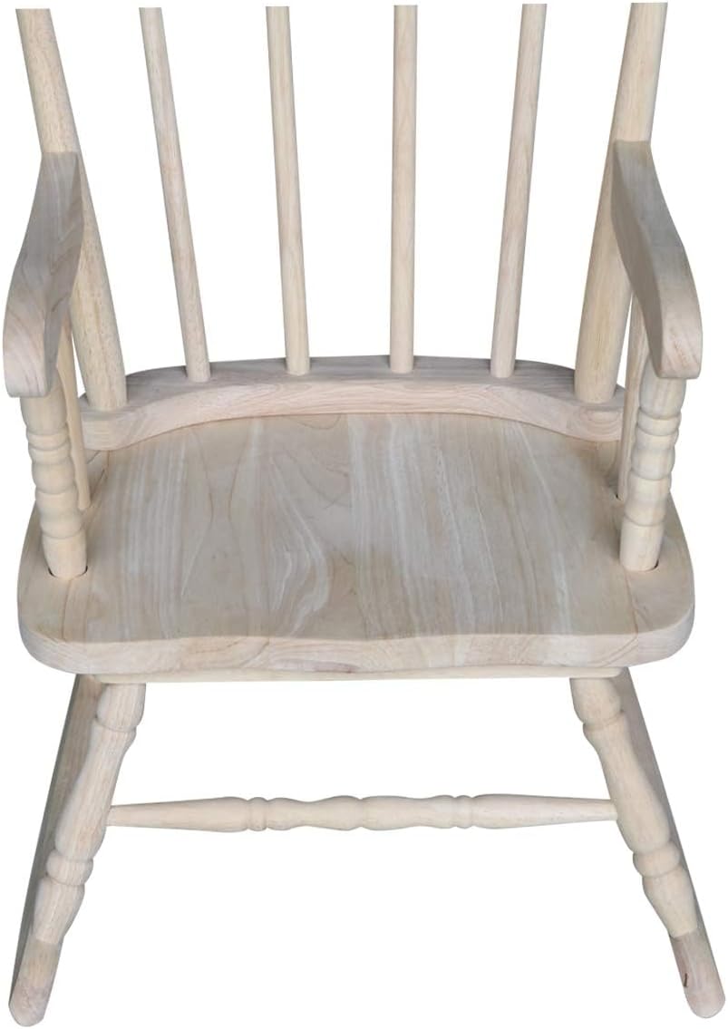 Rosebery Kids Traditional Solid Hardwood Rocking Chair, Natural Finish, 29.5" H x 20.47" W x 21.85" D, Durable Wooden Construction, Ready to Assemble, Perfect for Children's Room Seating