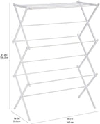 Amazon Basics Foldable Portable Laundry Rack for Air Drying Clothing, Indoor Outdoor Use - 14.5" D x 29.5" W x 41.8" H, White