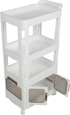 Rolling Storage Cart with Wheels, 4 Tier Organizer Mobile Shelving Unit Utility Cart Tower Rack for Kitchen Bathroom Laundry Narrow Places, Kitchen, Storage Container (823)