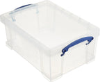 Really Useful Box 9 Liter Plastic Storage Bins with Lids and Clip Lock Handles for Home or Office Organization and Storage (2 Pack)