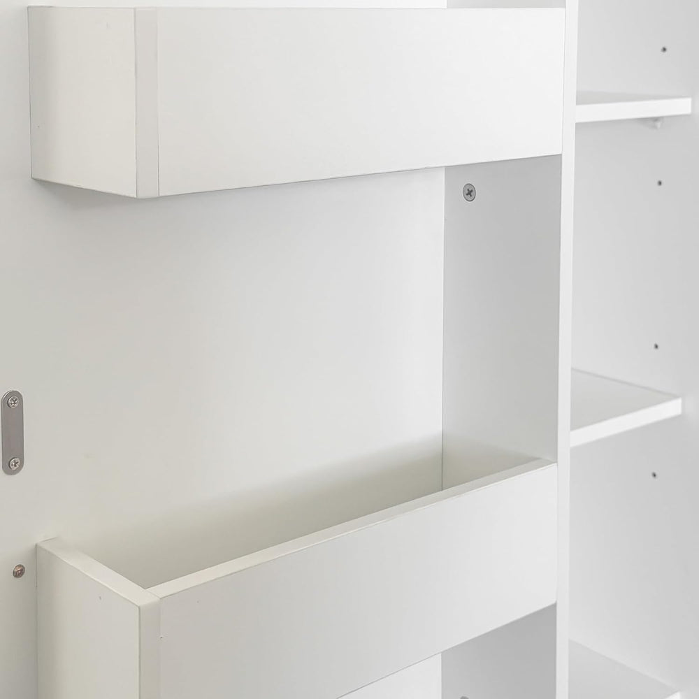 LUMISOL Tall Kitchen Pantry Cabinet with 6 Shelves and 6 Side Racks, Modern B...
