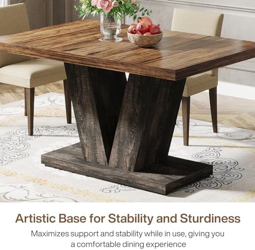Tribesigns 47-Inch Dining Table for 4, Black Kitchen Dinner Table with Heavy ...