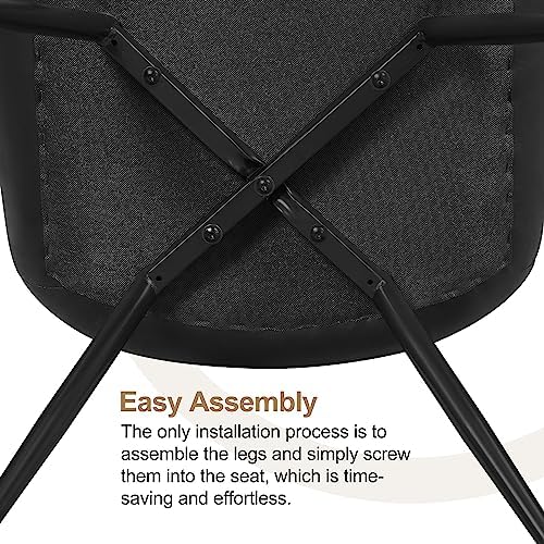 Yaheetech Dining Chairs Set of 2 Mid Century Modern Kitchen Chairs Black