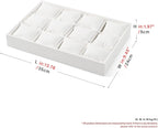 12-Grid PU Leather Watch Display Tray with Pillow Inserts White | 12 Watch Slots, Soft Pillow Inserts, For Watch Storage & Display, Durable & Sturdy, For Home & Retail