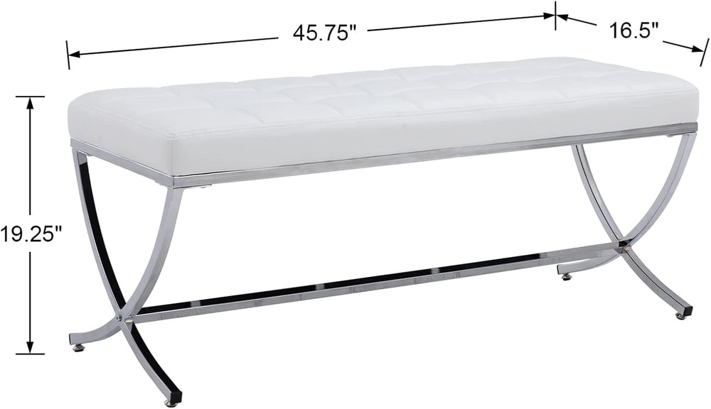 DUOMAY Modern Tufted Ottoman Bench, 45.75" W x 16.5" D x 19.25&quot...