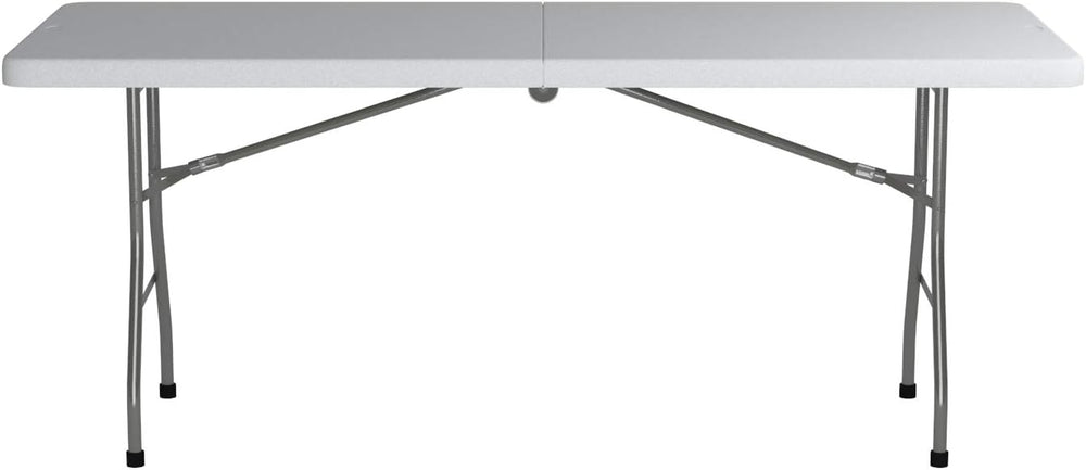 Office Star Resin Rectangle Center-Folding Portable Table for Picnics, Campin...