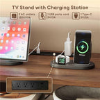 LIKIMIO Modern TV Stand for 70" TV, with Charging Station & LED Light