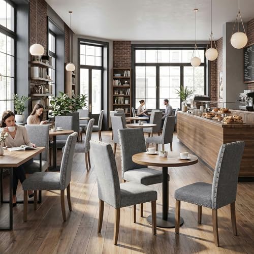 Upholstered Dining Chair Modern Stylish Fabric Kitchen Diner, Set of 4