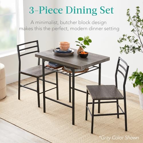Best Choice Products 3-Piece Modern Dining Set, Space Saving Dinette for Kitc...