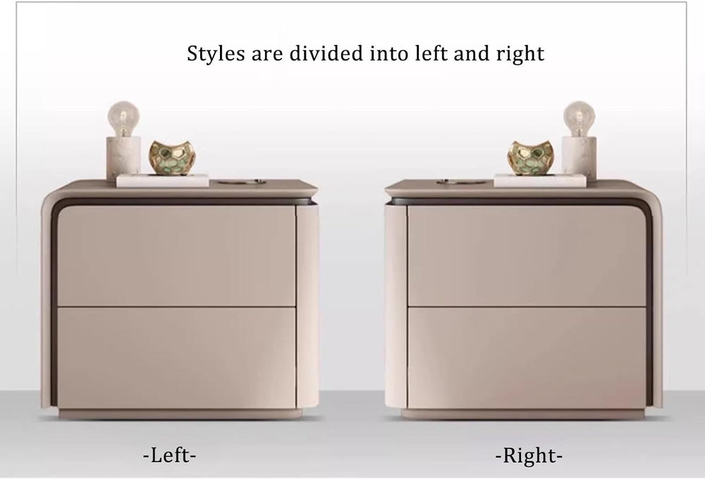 Solid Wood Small Bedside Tables for Spaces Modern Nightstand with 2 Drawers, ...