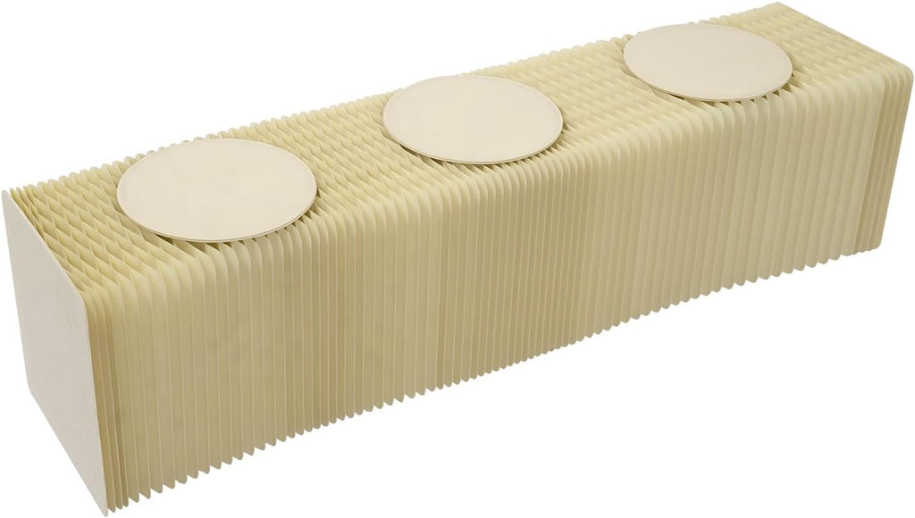 4.92ft Expanded Length Folding Craft Bench, Floor Standing Accordion Kraft Paper Bench with 3 Cushions, Foldable Craft Stool for Homes, Hotels, Restaurants, Clubs(14.17 * 15.75in Folded)